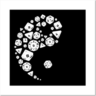 Dice Ying Yang Funny Design for Gamers Men Women and Kids Posters and Art